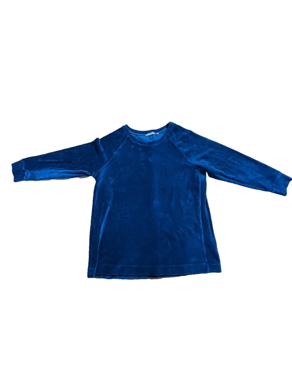 Soft Surroundings 2X Teal Velour Corduroy Top Button Back Cotton Stretch